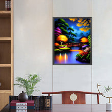 Load image into Gallery viewer, Small Bridge At Night 40*50CM (canvas) Full Round AB Drill Diamond Painting
