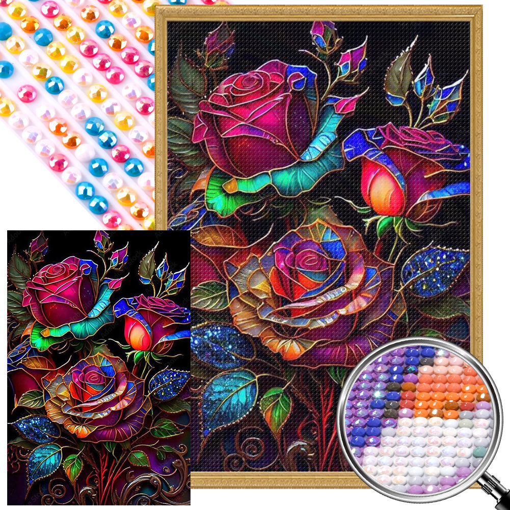 Roses 40*60CM (canvas) Full Round AB Drill Diamond Painting