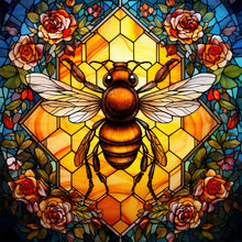 Load image into Gallery viewer, Flowers Bee Glass Painting 40*40CM (canvas) Full Round Drill Diamond Painting
