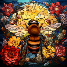 Load image into Gallery viewer, Flowers Bee Glass Painting 40*40CM (canvas) Full Round Drill Diamond Painting
