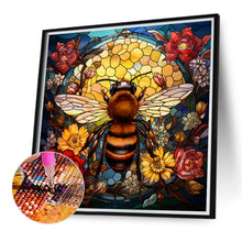 Load image into Gallery viewer, Flowers Bee Glass Painting 40*40CM (canvas) Full Round Drill Diamond Painting
