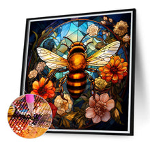 Load image into Gallery viewer, Flowers Bee Glass Painting 40*40CM (canvas) Full Round Drill Diamond Painting
