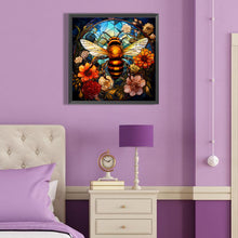 Load image into Gallery viewer, Flowers Bee Glass Painting 40*40CM (canvas) Full Round Drill Diamond Painting
