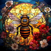 Load image into Gallery viewer, Flowers Bee Glass Painting 40*40CM (canvas) Full Round Drill Diamond Painting
