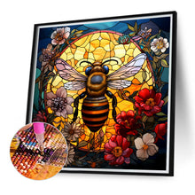 Load image into Gallery viewer, Flowers Bee Glass Painting 40*40CM (canvas) Full Round Drill Diamond Painting
