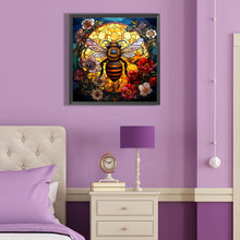 Load image into Gallery viewer, Flowers Bee Glass Painting 40*40CM (canvas) Full Round Drill Diamond Painting
