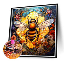 Load image into Gallery viewer, Flowers Bee Glass Painting 40*40CM (canvas) Full Round Drill Diamond Painting
