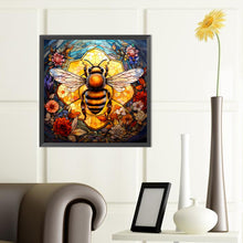 Load image into Gallery viewer, Flowers Bee Glass Painting 40*40CM (canvas) Full Round Drill Diamond Painting
