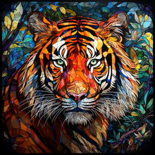 Load image into Gallery viewer, Tiger Glass Painting 40*40CM (canvas) Full Round Drill Diamond Painting
