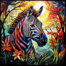 Load image into Gallery viewer, Zebra Glass Painting 40*40CM (canvas) Full Round Drill Diamond Painting
