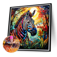 Load image into Gallery viewer, Zebra Glass Painting 40*40CM (canvas) Full Round Drill Diamond Painting
