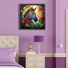 Load image into Gallery viewer, Zebra Glass Painting 40*40CM (canvas) Full Round Drill Diamond Painting
