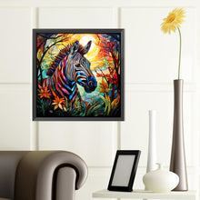 Load image into Gallery viewer, Zebra Glass Painting 40*40CM (canvas) Full Round Drill Diamond Painting
