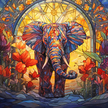 Load image into Gallery viewer, Elephant Glass Painting 40*40CM (canvas) Full Round Drill Diamond Painting
