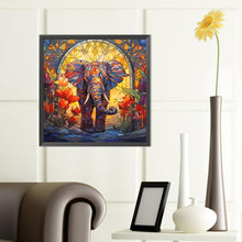 Load image into Gallery viewer, Elephant Glass Painting 40*40CM (canvas) Full Round Drill Diamond Painting
