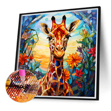 Load image into Gallery viewer, Giraffe Glass Painting 40*40CM (canvas) Full Round Drill Diamond Painting
