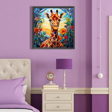 Load image into Gallery viewer, Giraffe Glass Painting 40*40CM (canvas) Full Round Drill Diamond Painting
