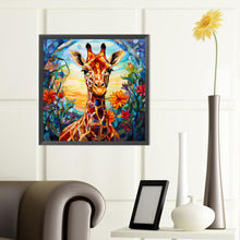 Load image into Gallery viewer, Giraffe Glass Painting 40*40CM (canvas) Full Round Drill Diamond Painting
