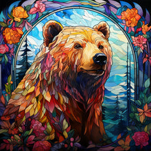 Load image into Gallery viewer, Brown Bear Glass Painting 40*40CM (canvas) Full Round Drill Diamond Painting
