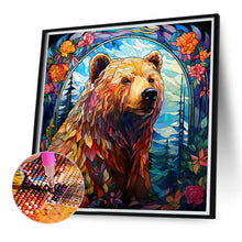 Load image into Gallery viewer, Brown Bear Glass Painting 40*40CM (canvas) Full Round Drill Diamond Painting
