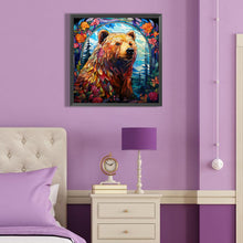 Load image into Gallery viewer, Brown Bear Glass Painting 40*40CM (canvas) Full Round Drill Diamond Painting
