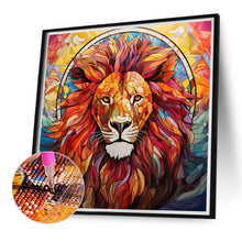 Load image into Gallery viewer, Lion Glass Painting 40*40CM (canvas) Full Round Drill Diamond Painting
