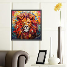 Load image into Gallery viewer, Lion Glass Painting 40*40CM (canvas) Full Round Drill Diamond Painting
