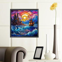 Load image into Gallery viewer, Mountains And Rivers Glass Paintings 40*40CM (canvas) Full Round Drill Diamond Painting
