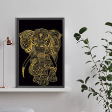 Load image into Gallery viewer, Black Gold Elephant 40*60CM (canvas) Full Round Drill Diamond Painting
