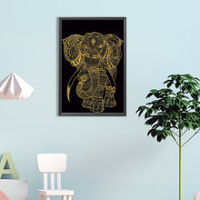 Load image into Gallery viewer, Black Gold Elephant 40*60CM (canvas) Full Round Drill Diamond Painting
