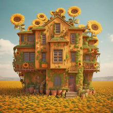 Load image into Gallery viewer, Sunflower House 40*40CM (canvas) Full Round Drill Diamond Painting
