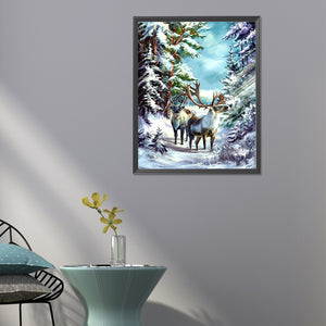 Wild Deer 40*50CM (canvas) Full Round Drill Diamond Painting