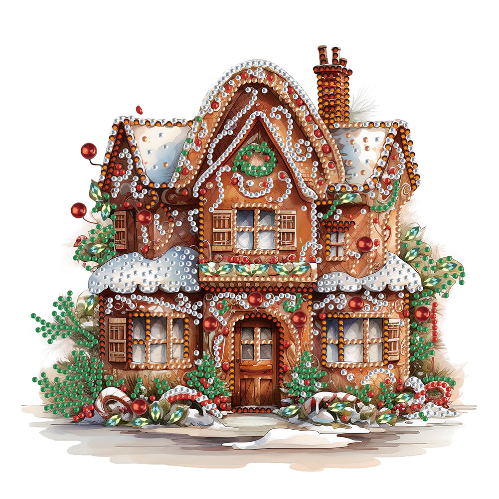 Christmas Cookie House 30*30CM (canvas) Partial Special-Shaped Drill Diamond Painting