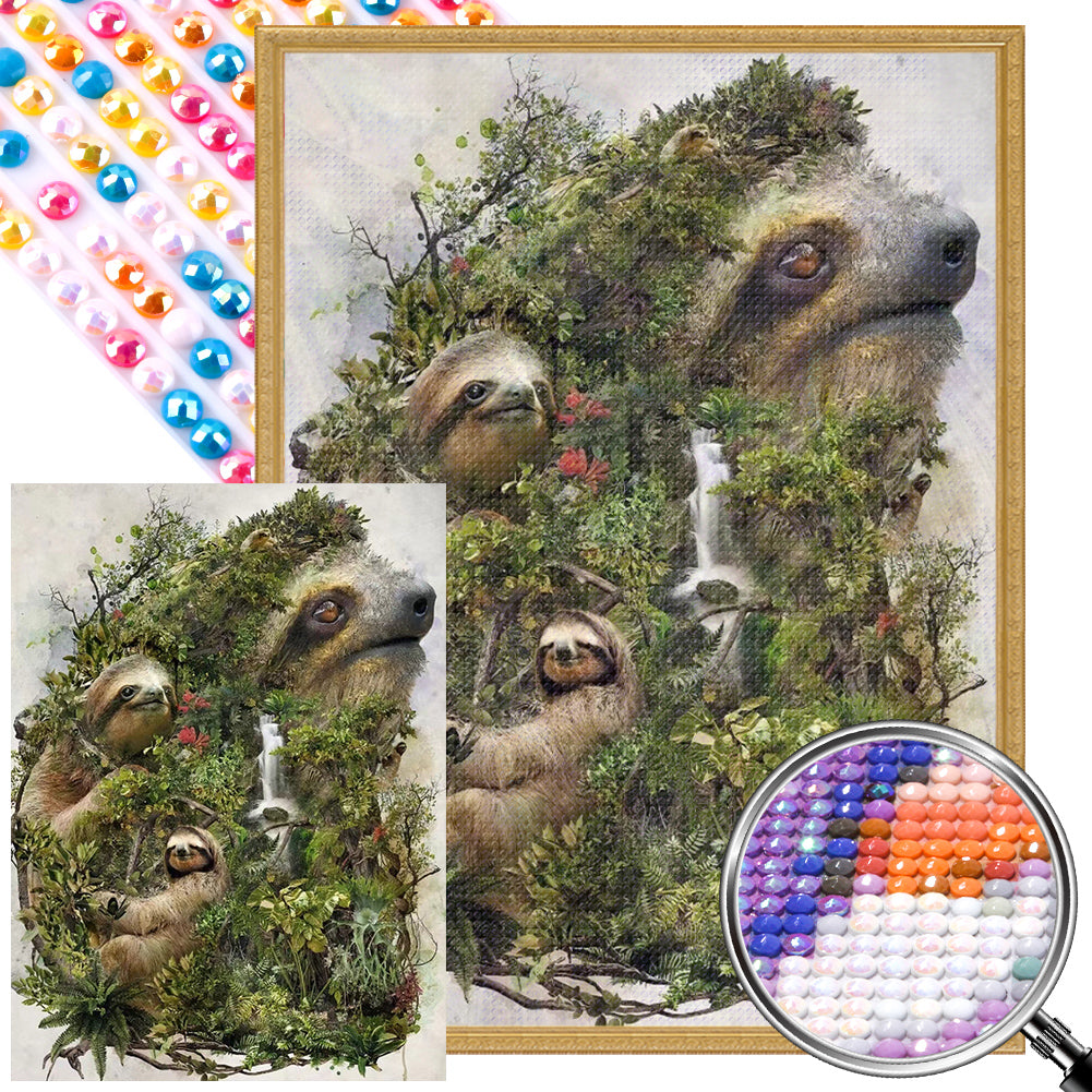 Sloth 40*55CM (canvas) Full Round AB Drill Diamond Painting