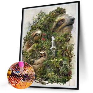 Sloth 40*55CM (canvas) Full Round AB Drill Diamond Painting