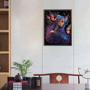 Butterfly Girl 40*55CM (canvas) Full Round AB Drill Diamond Painting