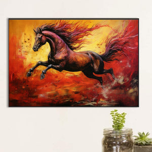 Galloping Wild Horse 60*40CM (canvas) Full Round Drill Diamond Painting