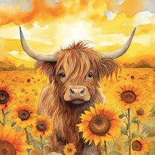 Load image into Gallery viewer, Cows In Sunflower Field 40*40CM (canvas) Full Round Drill Diamond Painting
