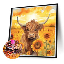 Load image into Gallery viewer, Cows In Sunflower Field 40*40CM (canvas) Full Round Drill Diamond Painting
