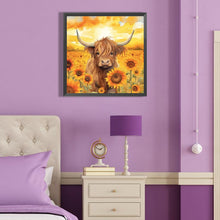 Load image into Gallery viewer, Cows In Sunflower Field 40*40CM (canvas) Full Round Drill Diamond Painting
