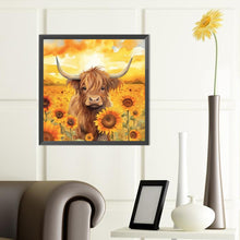 Load image into Gallery viewer, Cows In Sunflower Field 40*40CM (canvas) Full Round Drill Diamond Painting
