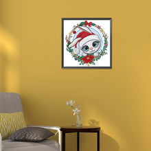 Load image into Gallery viewer, Little Bunny Wearing Santa Hat 30*30CM (canvas) Partial Special-Shaped Drill Diamond Painting
