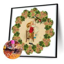 Load image into Gallery viewer, Christmas Wreath 30*30CM (canvas) Partial Special-Shaped Drill Diamond Painting
