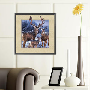 Picture Frame Elk 40*40CM (canvas) Full Round Drill Diamond Painting