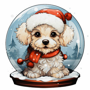 Crystal Ball Dog 40*40CM (canvas) Full Round Drill Diamond Painting