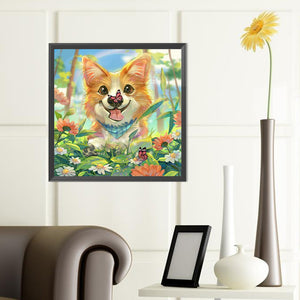 Laughing Dog 40*40CM (canvas) Full Round Drill Diamond Painting