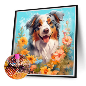 Laughing Dog 40*40CM (canvas) Full Round Drill Diamond Painting