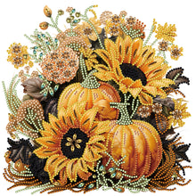 Load image into Gallery viewer, Autumn Pumpkin Sunflowers 30*30CM (canvas) Partial Special-Shaped Drill Diamond Painting
