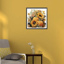 Load image into Gallery viewer, Autumn Pumpkin Sunflowers 30*30CM (canvas) Partial Special-Shaped Drill Diamond Painting
