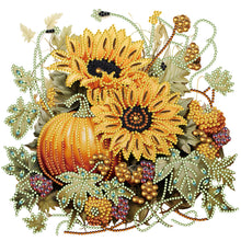 Load image into Gallery viewer, Autumn Pumpkin Sunflowers 30*30CM (canvas) Partial Special-Shaped Drill Diamond Painting
